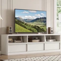 70 Inch TV Stand For 80" TVs, Mid Century Modern Entertainment Center With Storage Drawer & Open Shelves -Garvee GUEST a2769a06 3706 4f67 85aa 49e2e713135b