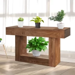 63" Long Console Table For Entryway, Wood Rectangular Sofa Table Behind The Couch, Farmhouse Entryway Tables For Entrance,Hallway,Living Room,Foyer -Garvee GUEST a36b8c93 971a 49e1 851c 4f0df45396eb