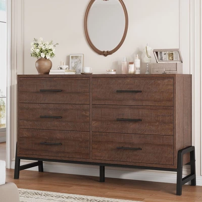Garvee 6 Dresser For Bedroom, 52" Wide Drawer With Large Storage Space, Freestanding Wooden Closet Storage Dresser Chest For Bedroom 12 Garvee 6 Dresser For Bedroom, 52" Wide Drawer With Large Storage Space, Freestanding Wooden Closet Storage Dresser Chest For Bedroom - Image 10