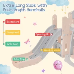 5-in-1 Kids Slide Swing Set Climber Slide Playset With Basketball Hoop Indoor Outdoor Playground For Boys Girls Birthday Xmas Gifts -Garvee GUEST a51f5f68 11b0 4b9b a46d 2109be5120da