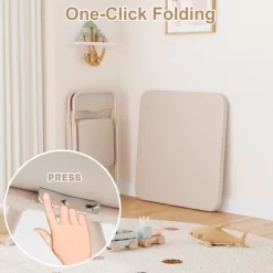 Garvee 3-Piece Boys And Girls Folding Set, Table And Chairs W/PU Cushion, No Assembly, For Eating/Reading/Playing, Beige 11 Garvee 3-Piece Boys And Girls Folding Set, Table And Chairs W/PU Cushion, No Assembly, For Eating/Reading/Playing, Beige -Garvee GUEST a52644c6 e111 4509 a8ea ac87fdd62257