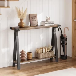 Farmhouse Console Table, 43.3" Entryway Table With Storage -Garvee GUEST a58242a2 fe16 4284 8ae9 c1f8b4ed7057