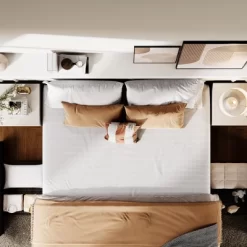 Full Size Platform Bed Frame With Storage - Grey Fabric Upholstered, 3 Drawers, Noise-Free Wood Slats Support, No Box Spring Needed, Easy Assembly -Garvee GUEST a5ae4834 fd02 4b73 b8c2 3f9c8ee73704 3