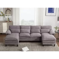 4 Seater U Shaped Modular Sectional Sofa Couch For Living Room, Corner Sofa With 4pcs Waist Pillows 13 4 Seater U Shaped Modular Sectional Sofa Couch For Living Room, Corner Sofa With 4pcs Waist Pillows -Garvee GUEST a60b9963 6214 40e7 b8bc a15d68070e77