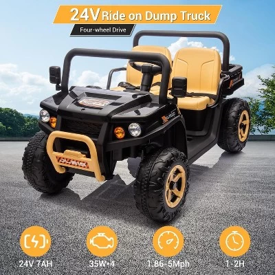 24V Ride On Dump Truck, 2 Seater Electric Ride On Car Toy For Kids 7 24V Ride On Dump Truck, 2 Seater Electric Ride On Car Toy For Kids - Image 5