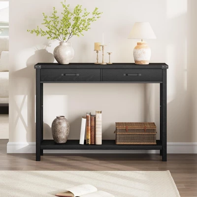 IDEALHOUSE Console Table With 2 Drawers, Farmhouse Entryway Table With Storage Shelf 4 IDEALHOUSE Console Table With 2 Drawers, Farmhouse Entryway Table With Storage Shelf - Image 2