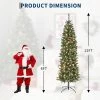 6/7.5/9/12ft Pencil Artificial Christmas Tree With LED Lights, Mixed PVC Flocked, Slim Prelit Tree, Easy Assembly, Indoor Outdoor Holiday Decoration 1 6/7.5/9/12ft Pencil Artificial Christmas Tree With LED Lights, Mixed PVC Flocked, Slim Prelit Tree, Easy Assembly, Indoor Outdoor Holiday Decoration -Garvee GUEST a77e2ee3 8229 404d 85e8 aa66c1e01f59
