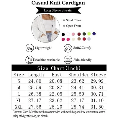 Womens Open Front Cardigan Christamas Cardigan White Valentine's Day Outfits Ribbed Cuff Sweater Cardigan With Pockets 7 Womens Open Front Cardigan Christamas Cardigan White Valentine's Day Outfits Ribbed Cuff Sweater Cardigan With Pockets - Image 5