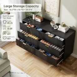 Dresser, Modern 6 Drawer Dresser For Bedroom With Gold Handle And Large Drawer, Wood Double Chest Of Drawers And Storage Organizer For Living Room 15 Dresser, Modern 6 Drawer Dresser For Bedroom With Gold Handle And Large Drawer, Wood Double Chest Of Drawers And Storage Organizer For Living Room -Garvee GUEST a8126d80 801b 4e8e b71e 9c029ffe1892