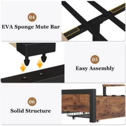 Full Size Platform Bed Frame With Headboard, 4 Storage Drawers, Sturdy Quiet Metal Frame, No Box Spring Needed, Easy Assembly -Garvee GUEST a8aadec0 42ef 4b63 9981 f6ee9d45d766 1