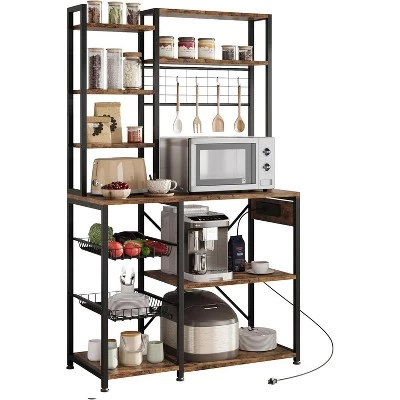 Microwave Stand Bakers Rack, Standing Bakers Rack With Power Outlet 10 Microwave Stand Bakers Rack, Standing Bakers Rack With Power Outlet - Image 8