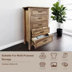 Chest Of Dresser, Wood Vintage Dresser 5 Drawer, Tall Dressers For Closet, Dressers For Storage Organizer, For Closet Living Room, Kids Bedroom 14 Chest Of Dresser, Wood Vintage Dresser 5 Drawer, Tall Dressers For Closet, Dressers For Storage Organizer, For Closet Living Room, Kids Bedroom -Garvee GUEST a91f04ab dd7a 4c66 bb4d ef3d4ccc226d