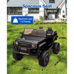 Licensed Toyota Land Cruiser 24V Ride-On Car For Kids, 2 Seater Electric Truck With Remote Control, 2WD/4WD Ride On Toys With Music, LED Lights