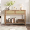 Whizmax Entryway Table, Console Table With Rattan 2 Drawers, Wood Sofa Table With Storage, Boho Console Table For Living Room Entryway -Garvee GUEST aa55a7f6 6cd3 4917 bac7 007e6d15ee92