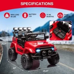 12V Ride-On Truck Car For Kids – Battery Powered Electric Vehicle With Remote Control, Spring Suspension, LED Lights, Bluetooth & 3 Speeds 20 12V Ride-On Truck Car For Kids – Battery Powered Electric Vehicle With Remote Control, Spring Suspension, LED Lights, Bluetooth & 3 Speeds -Garvee GUEST aaefb203 97a4 406b ba73 53283d45f11f