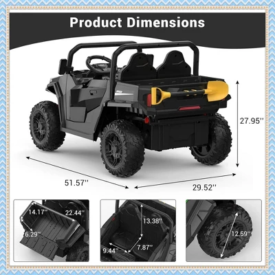 Garvee 24V Kids Ride On Dump Truck With Electric Bed, 2-Seater 4WD Ride Truck W/ Remote Control, Music, LED, Shovel, Gift For Boys & Girls 3 Garvee 24V Kids Ride On Dump Truck With Electric Bed, 2-Seater 4WD Ride Truck W/ Remote Control, Music, LED, Shovel, Gift For Boys & Girls