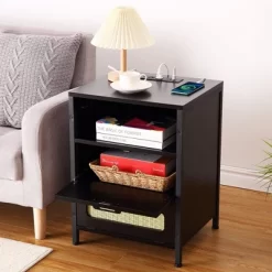 Nightstand With Charging Station, Modern End Table With USB Ports And Outlets -Garvee GUEST acbb5c7b 358c 4d06 aba8 49ef476916e7