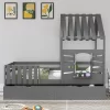 Twin Size House Bed For Kids, Twin Bed With Rails And 2 Storage Drawers, Wooden Playhouse Beds With Roof And Window 2 Twin Size House Bed For Kids, Twin Bed With Rails And 2 Storage Drawers, Wooden Playhouse Beds With Roof And Window -Garvee GUEST ad0f43f7 47c1 4593 96aa 870c9ebb11f2