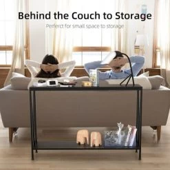 Garvee 2-Tier Narrow Console Sofa Side Table For Entryway Hallway Living Room, Black -Garvee GUEST ad19350d 3719 4f12 9cf0 04fec40e0cc7