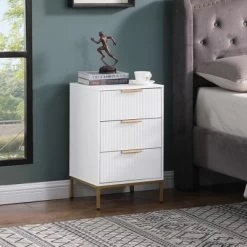 Night Stand,Tall Bedside Table With 3Storage Drawers,White Nightstand,Bedside Furniture 11 Night Stand,Tall Bedside Table With 3Storage Drawers,White Nightstand,Bedside Furniture -Garvee GUEST ae824477 3a41 4524 ac78 12694cb018d4