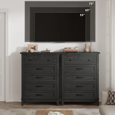 Freestanding 41.3" Tall Vertical Drawer Dresser With Storage , Wooden Closet Storage Chest For Living Room, Bedroom, Entryway, Bedroom 8 Freestanding 41.3" Tall Vertical Drawer Dresser With Storage , Wooden Closet Storage Chest For Living Room, Bedroom, Entryway, Bedroom - Image 6