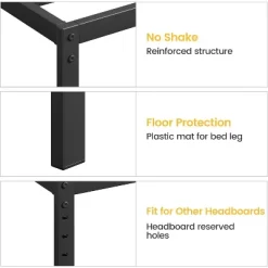 Metal Bed Frame Heavy Duty Platform Base With Noise-Free Grid Support No Box Spring Needed, Tool Free Assembly & Underbed Storage Space 16 Metal Bed Frame Heavy Duty Platform Base With Noise-Free Grid Support No Box Spring Needed, Tool Free Assembly & Underbed Storage Space -Garvee GUEST b04f1f84 4f5c 4d65 afe2 26865bccaaf4