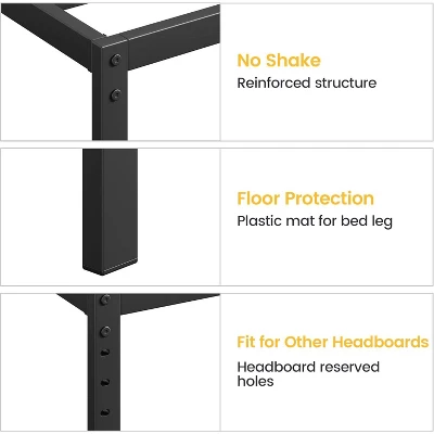 Metal Bed Frame Heavy Duty Platform Base With Noise-Free Grid Support No Box Spring Needed, Tool Free Assembly & Underbed Storage Space 7 Metal Bed Frame Heavy Duty Platform Base With Noise-Free Grid Support No Box Spring Needed, Tool Free Assembly & Underbed Storage Space - Image 5