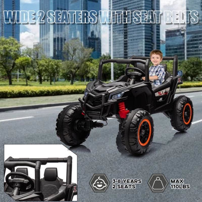 24V Ride On Toys For Big Kids, 2 Seater 24V Electric Vehicles W/Remote Control, 20" Spacious Seat,Music, Bluetooth, For Kids 3 24V Ride On Toys For Big Kids, 2 Seater 24V Electric Vehicles W/Remote Control, 20" Spacious Seat,Music, Bluetooth, For Kids