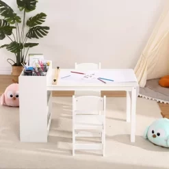 Garvee Kids Art Table And Chairs Set- Craft Table With Large Storage Desk And Portable Art Supply Organizer For Children(White) -Garvee GUEST b0f2338b 8b7a 43d7 a653 2f1eb8110010
