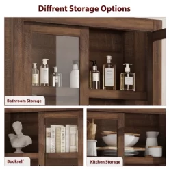 Garvee Tall Kitchen Pantry, Wood Pantry Storage Cabinet With 4 Doors & Adjustable Shelves, Farmhouse Freestanding Pantry Cupboard For Dining -Garvee GUEST b1290589 4d25 4eb4 bb3f e5169f2b6329