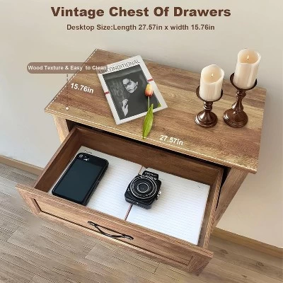 Chest Of Dresser, Wood Vintage Dresser 5 Drawer, Tall Dressers For Closet, Dressers For Storage Organizer, For Closet Living Room, Kids Bedroom 6 Chest Of Dresser, Wood Vintage Dresser 5 Drawer, Tall Dressers For Closet, Dressers For Storage Organizer, For Closet Living Room, Kids Bedroom - Image 4