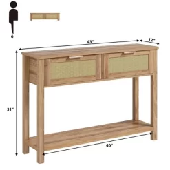 Whizmax Entryway Table, Console Table With Rattan 2 Drawers, Wood Sofa Table With Storage, Boho Console Table For Living Room Entryway 15 Whizmax Entryway Table, Console Table With Rattan 2 Drawers, Wood Sofa Table With Storage, Boho Console Table For Living Room Entryway -Garvee GUEST b1589946 fdbb 4083 93b5 6447e160137c