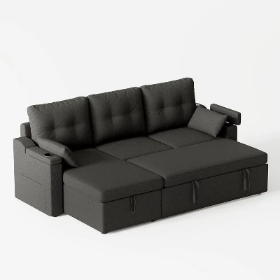 Multifunctional L-Shaped Sectional Sofa With Pull-Out Bed And Storage – Modern Design For Living Room Comfort 7 Multifunctional L-Shaped Sectional Sofa With Pull-Out Bed And Storage – Modern Design For Living Room Comfort - Image 5