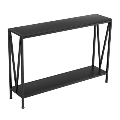 2-Tier Narrow Console Sofa Side Table For Entryway Hallway Living Room, Premium Entryway Furniture, 42.9in L X 9.8in W X 29.9in H 3 2-Tier Narrow Console Sofa Side Table For Entryway Hallway Living Room, Premium Entryway Furniture, 42.9in L X 9.8in W X 29.9in H