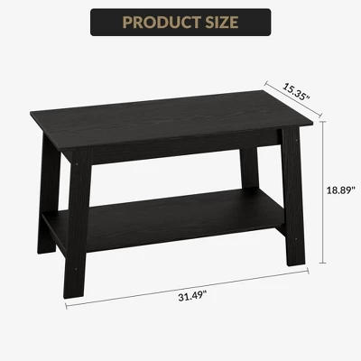 Stylish 31.5" Coffee Table With Open Shelves - 2-Tier Modern Industrial Design 4 Stylish 31.5" Coffee Table With Open Shelves - 2-Tier Modern Industrial Design - Image 2