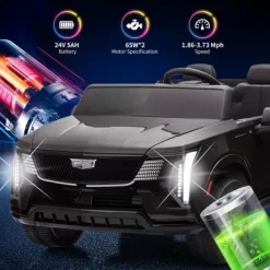 Garvee 24V 2-Seater Ride On Car For Kids, Licensed Cadillac Electric Truck With Remote Control, LED Lights, Music, Battery Powered Ride On Toy 16 Garvee 24V 2-Seater Ride On Car For Kids, Licensed Cadillac Electric Truck With Remote Control, LED Lights, Music, Battery Powered Ride On Toy -Garvee GUEST b2998531 156b 4da3 9dd7 6bf69ff5e954