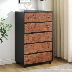 Modern Chest Of Drawers With Natural Texture, Curved Profile Design, Dresser TV Stand, Wood Drawer Organizer For Bedroom, Living Room, Natural Oak 19 Modern Chest Of Drawers With Natural Texture, Curved Profile Design, Dresser TV Stand, Wood Drawer Organizer For Bedroom, Living Room, Natural Oak -Garvee GUEST b3b5067f 8bc8 4d95 a5ac 9e759b363954