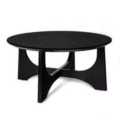 36'' Round Coffee Table, Wooden Coffee Table With Cross Legs, Center Sofa Table, Cocktail Table For Small Spaces, Accent Table For Living Room Office -Garvee GUEST b469e7e4 9982 480a adfe 085fee93b747