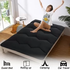 Foldable Futon Mattress Solid Color Floor Mattress Japanese Floor Bed Tatami Mattresses For Dorm Living Room -Garvee GUEST b470ed1b 1df1 495d acc9 2efff5e55536