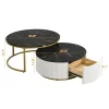 Modern Round Nesting Coffee Table Fluted With Drawer In 31.5'' -Garvee GUEST b4a4d68d 33aa 4217 84fe 0656b6120073
