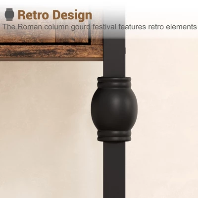 Entryway Table, Console Table With 3 Storage Drawers, 3 Tier Industrial Sofa Table, Behind Couch Table For Entry, Living Room 10 Entryway Table, Console Table With 3 Storage Drawers, 3 Tier Industrial Sofa Table, Behind Couch Table For Entry, Living Room - Image 8