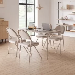 Folding Chairs Set Of 2/4/6, Metal Foldable Chair With And Non-Slip Feet Pads -Garvee GUEST b5386562 0dac 4940 a1a3 edff72a1b712