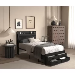 Twin Bed Frames With Headboard, Twin Size Bed Frames With Storage Drawers, Twin Bed, Metal Platform Bed Frame -Garvee GUEST b63191ab b138 47c0 9b2b 8fd59ea41f40