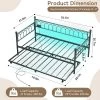 Twin Size Daybed With Pop-Up Trundle & LED Lights, Pull Out Bed With Charging Station And Pull Out Turundle, Metal Sofa Bed Frame For Living Room -Garvee GUEST b656070c 015c 4bad a1b2 a564f19616f0