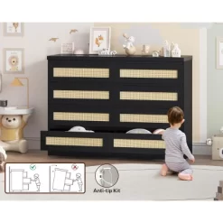 Garvee Rattan Dresser For Bedroom, 8 Drawer Dresser For Closet, Double Wood Dressers & Chest Of Drawers For TV Stands, Living Room 13 Garvee Rattan Dresser For Bedroom, 8 Drawer Dresser For Closet, Double Wood Dressers & Chest Of Drawers For TV Stands, Living Room -Garvee GUEST b6711912 f999 42ae 9e03 6a68ef02df99