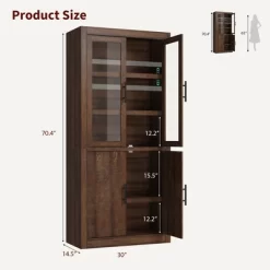 Garvee Tall Kitchen Pantry, Wood Pantry Storage Cabinet With 4 Doors & Adjustable Shelves, Farmhouse Freestanding Pantry Cupboard For Dining -Garvee GUEST b6a05114 41bd 4ad0 8d04 b04639ed63f2