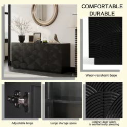 Accent Storage Cabinet, Modern Buffet Sideboard Console Table With 4 Doors And Adjustable Shelves Black 10 Accent Storage Cabinet, Modern Buffet Sideboard Console Table With 4 Doors And Adjustable Shelves Black -Garvee GUEST b6c6ba50 f54f 45e5 96bf 7848ed28eb4f