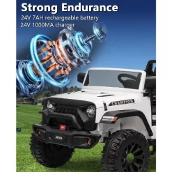 2 Seater Ride On Jeep Car, 24V/7AH Kids Battery Powered Vehicles W/Parent Remote Control, 2x200W Powerful Motor -Garvee GUEST b7583286 c9cd 46ab 8617 67ab20b8cb8c