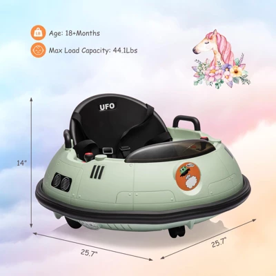 Ride On Bumper Car, 12V Electric Kids Car With Remote Control, Safety Belt, Music, Flashing Lights, 360 Degree Spin 5 Ride On Bumper Car, 12V Electric Kids Car With Remote Control, Safety Belt, Music, Flashing Lights, 360 Degree Spin - Image 3