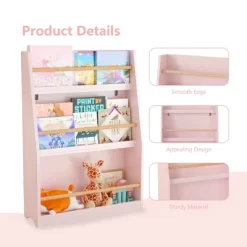 3 Tier Floor Standing Bookshelf, Modern Open Storage Display Bookshelf, Kids Bookcase Storage Organizer For Living Room Kids Room Nursery White -Garvee GUEST b9075f9c fdca 48da b757 88edf21c4b66